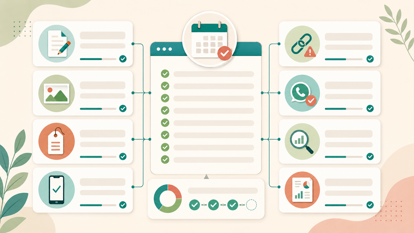 Checklist quản lý website hằng tháng gồm cập nhật nội dung hình ảnh và kiểm tra lỗi