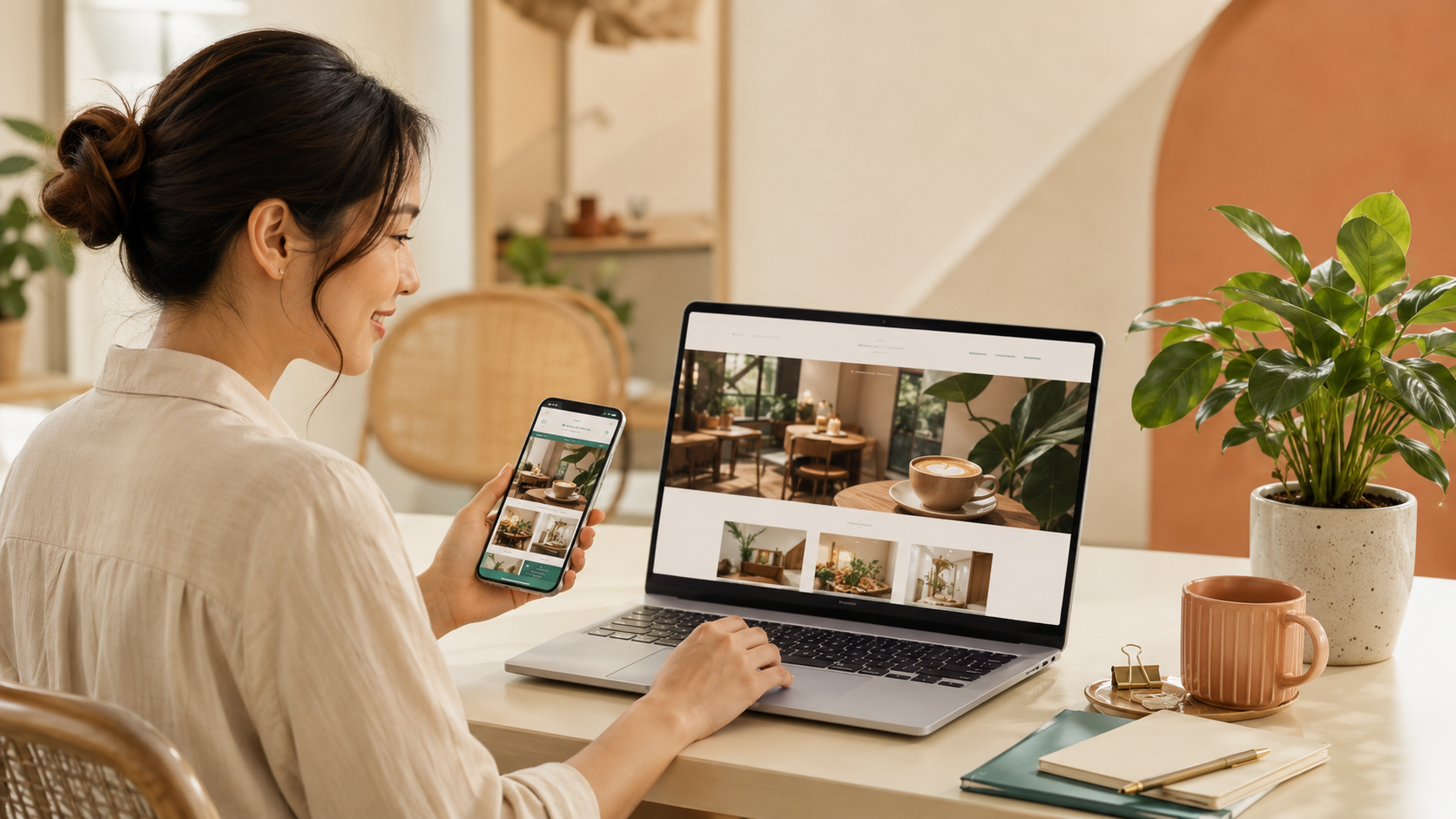 Thiết kế website tại TPHCM cho cửa hàng nhỏ hiển thị trên laptop và điện thoại