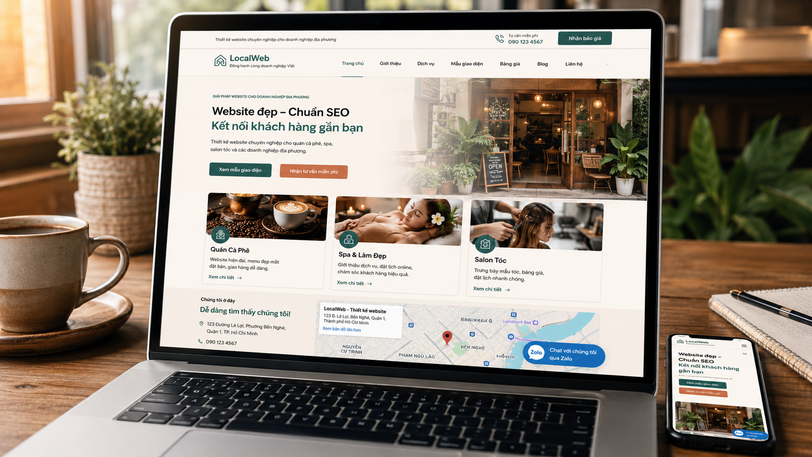 Website cơ bản dành cho cửa hàng nhỏ tại TP.HCM